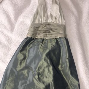 100% silk gorgeous halter dress with tail